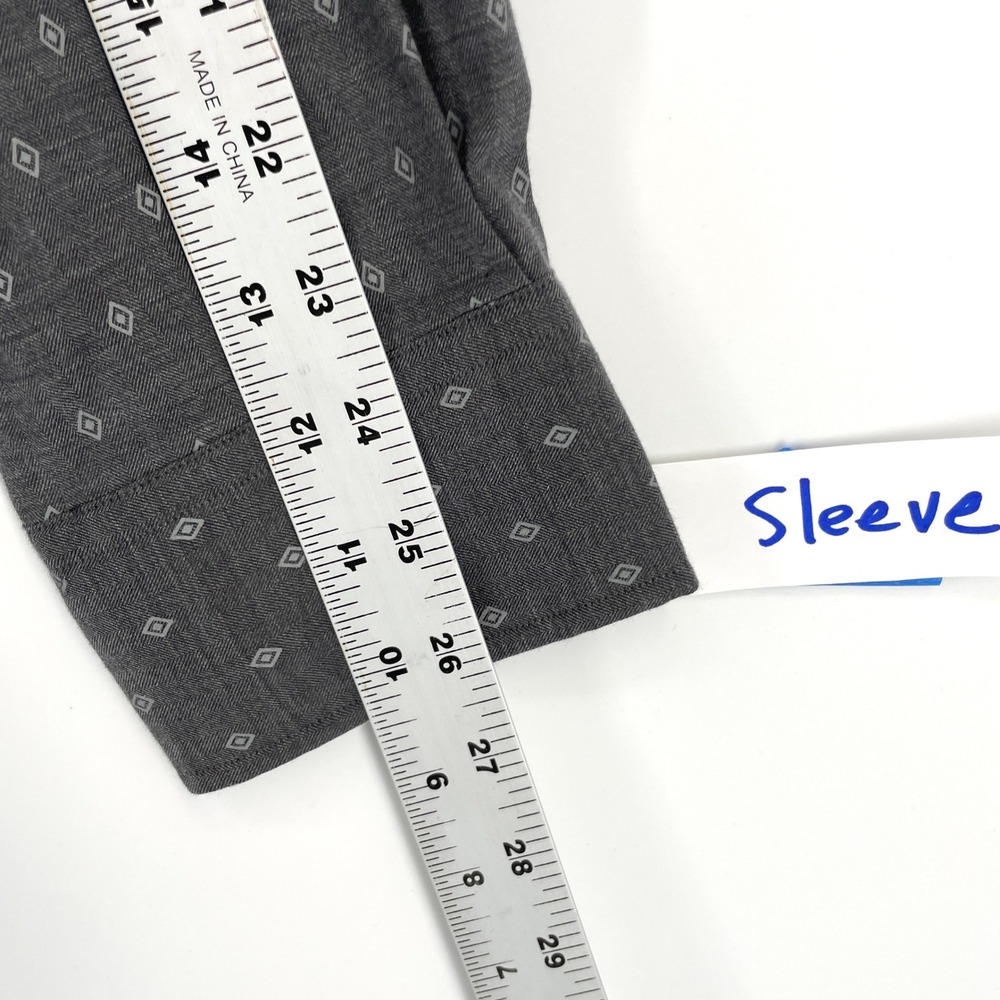 Polo‎ Ralph Lauren Classic Fit Button Shirt Mens Large Gray Diamond Pattern - Picture 6 of 9